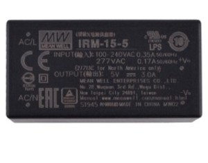 대만 명위 IRM-15-5 스위칭 전원 5V3A 초소형 PCB 고에너지 효율 플라스틱 케이스 패키지 전원 모듈